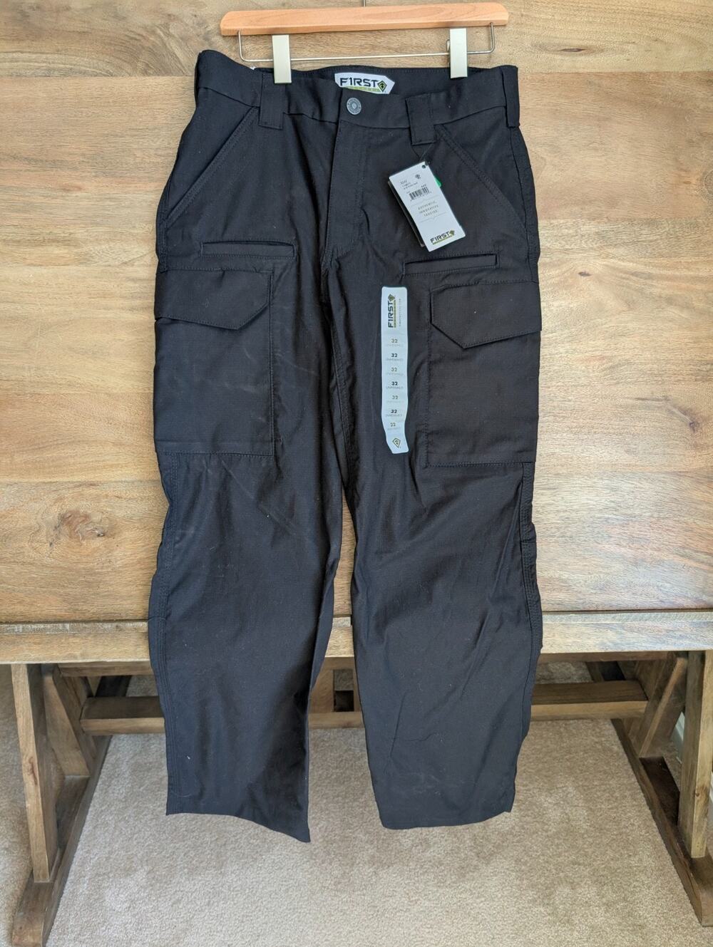 First Tactical V2 Tactical Pants Mens 32 Black Unhemmed Ripstop Straight Leg NWT